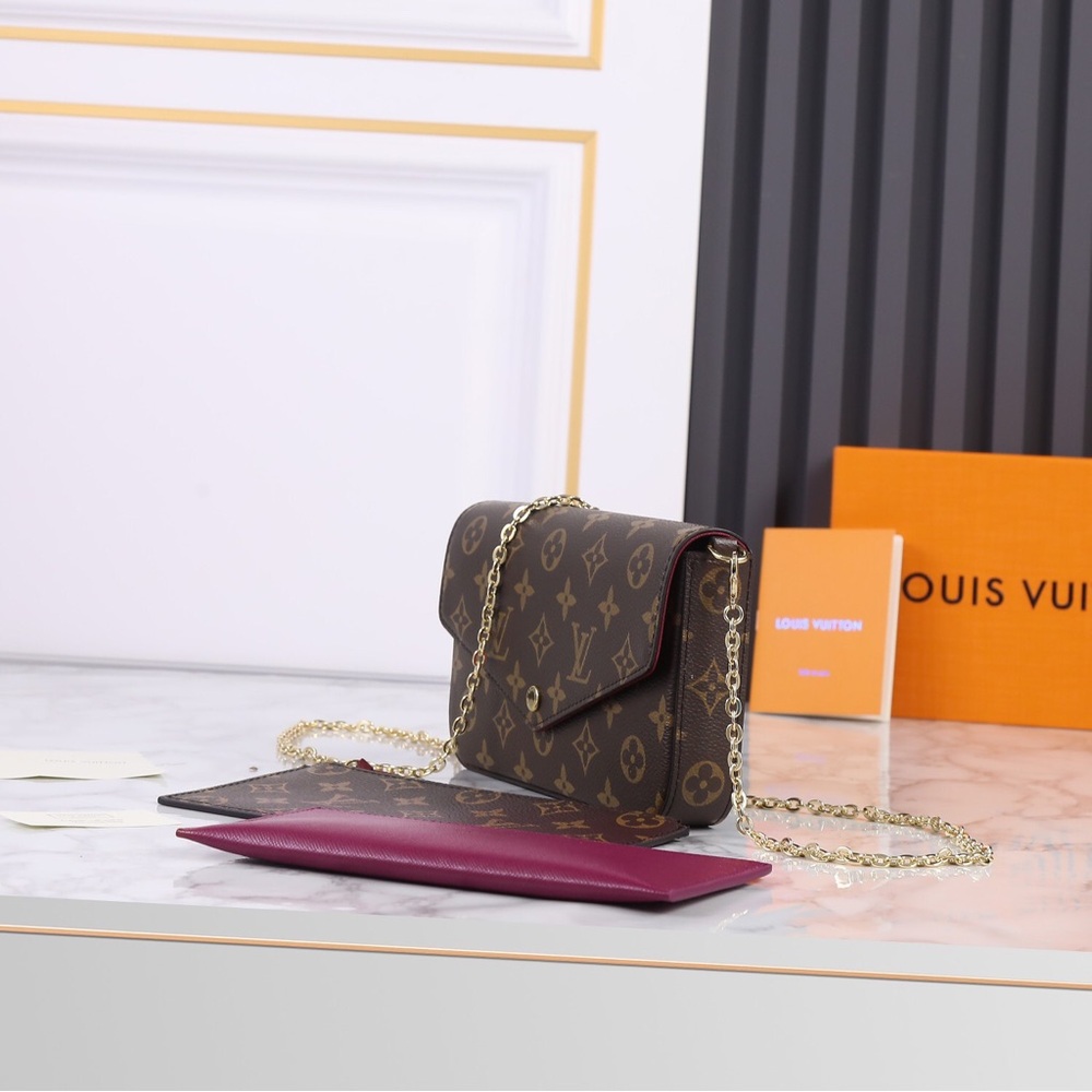 Louis Vuitton Pochette Felicie Monogram Fuchsia Lining - Picture 4 of 9